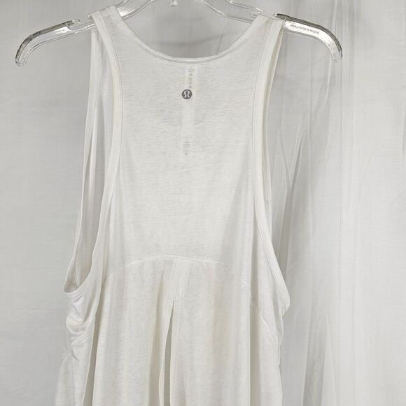 Lululemon Athletica Goal Up Tank White Women's Size 12 Split Back - Picture 9 of 10